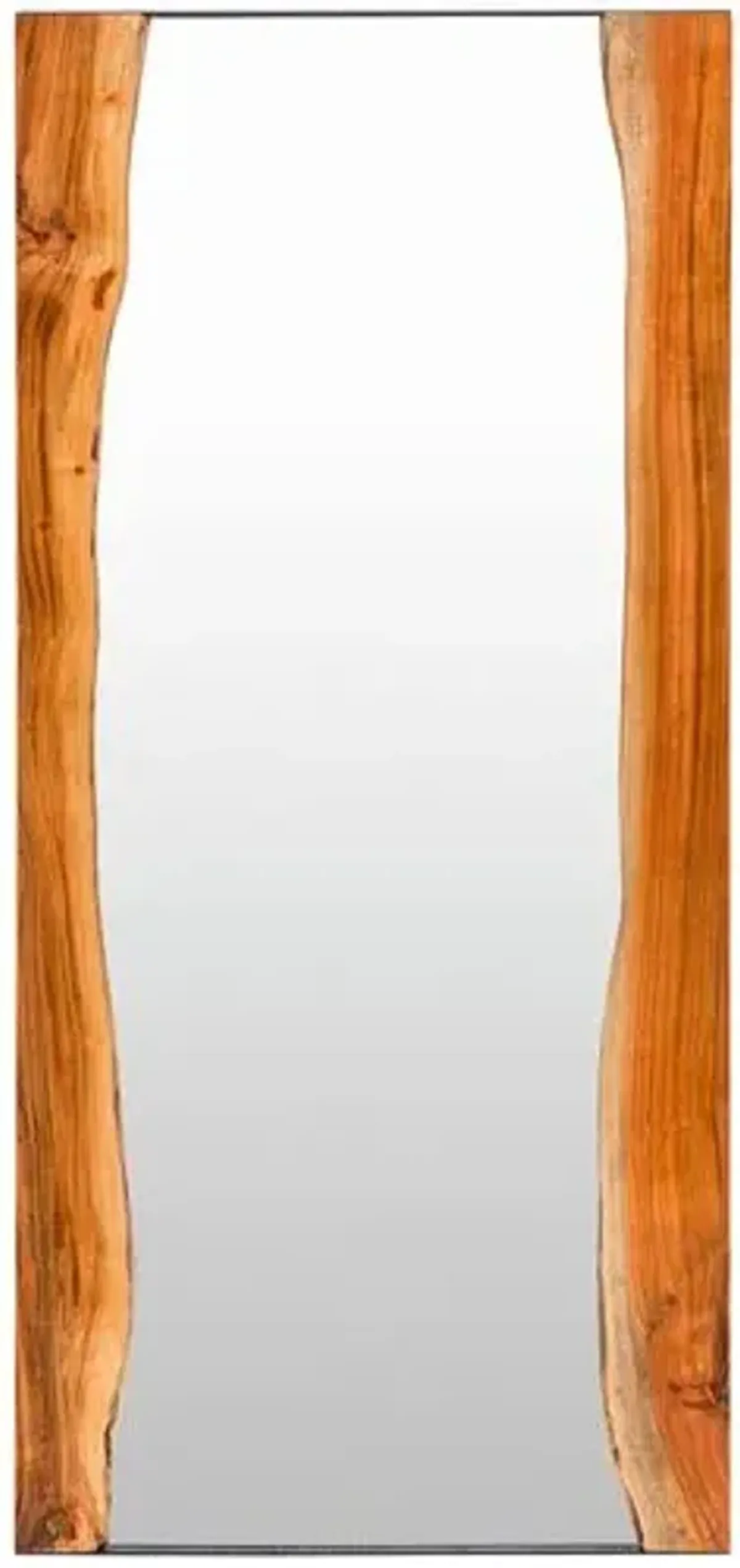 Zoe Wood Floor Mirror - Brown