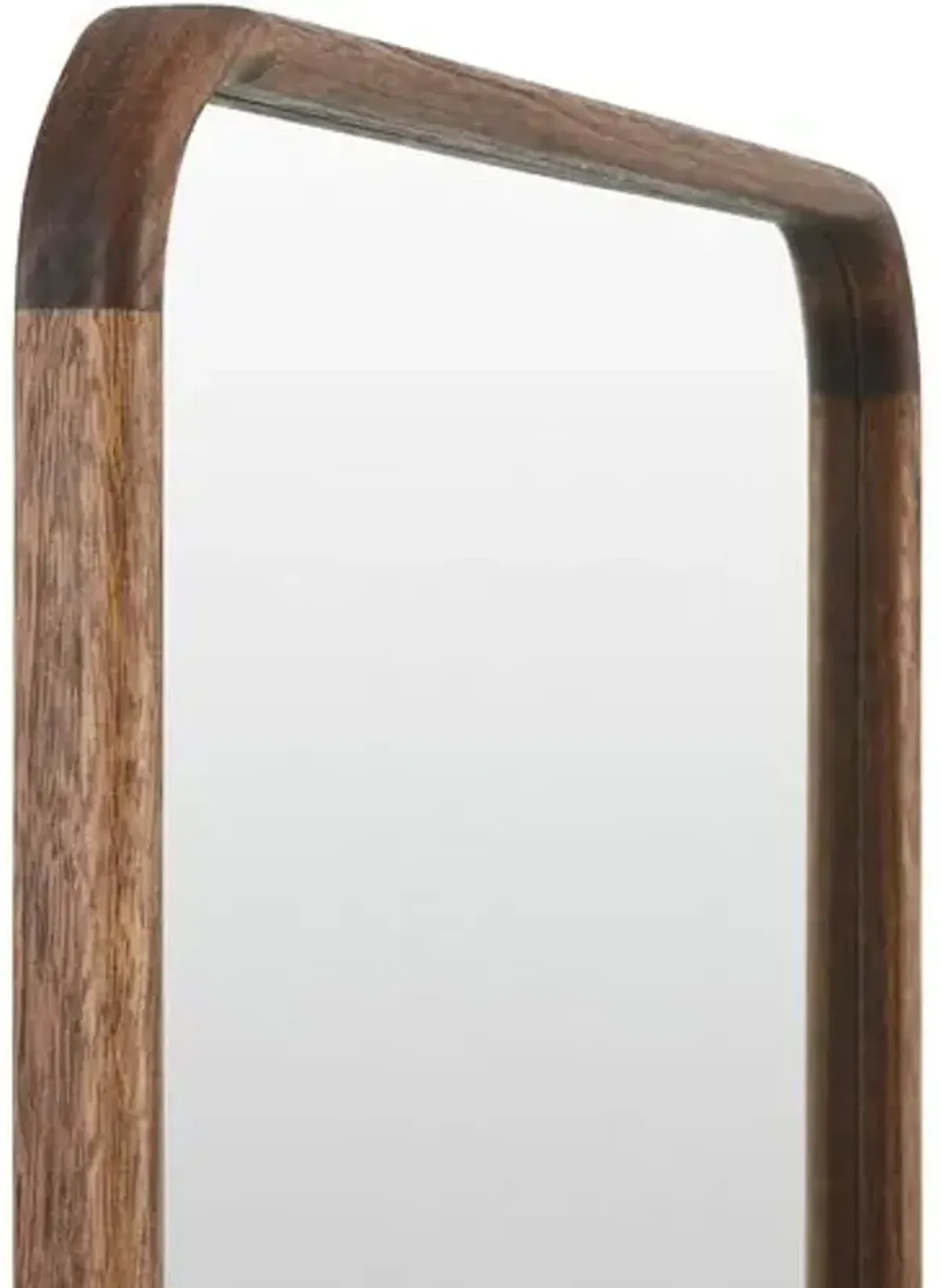 Ella Rectangular Wood Wall Mirror - Brown