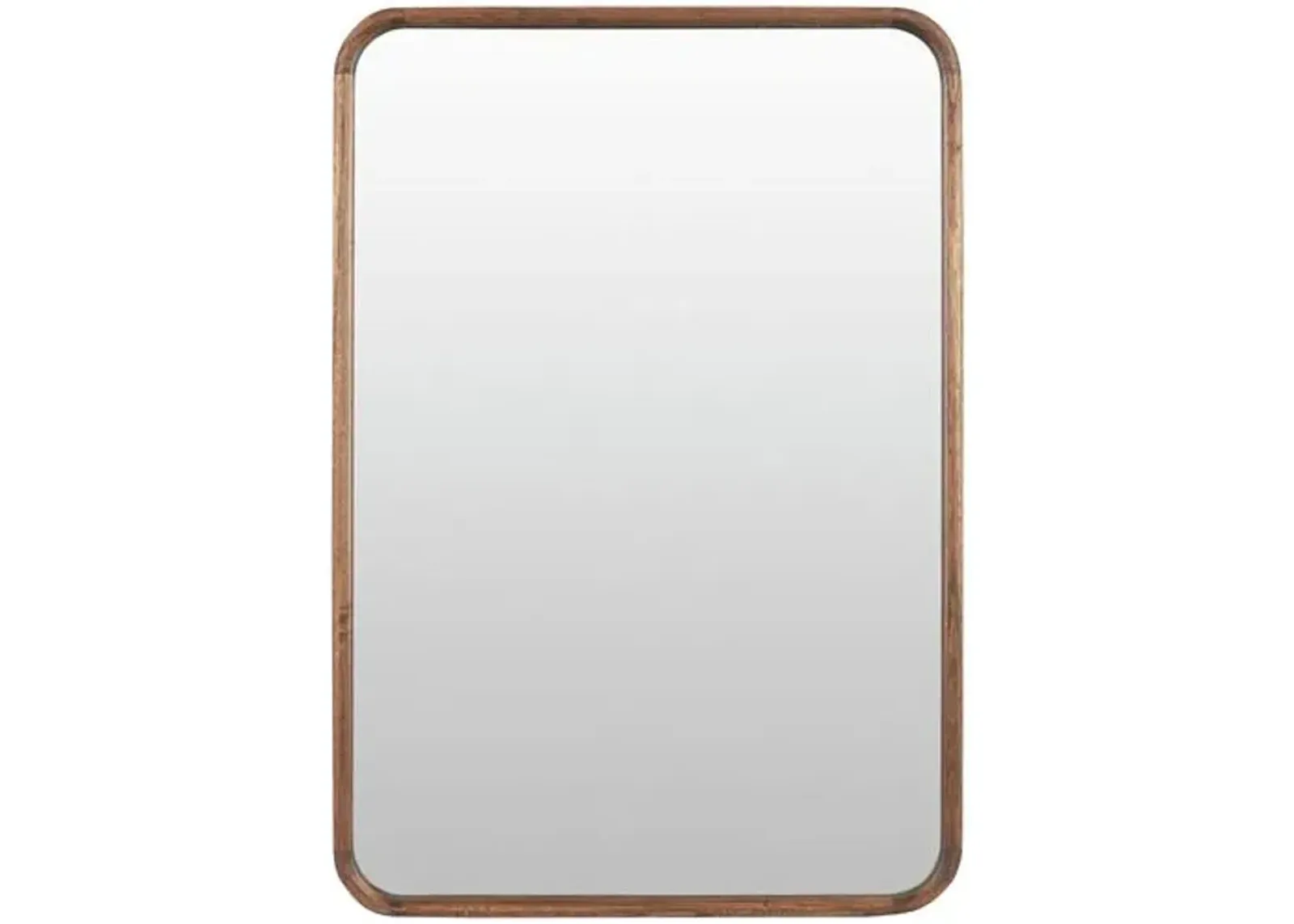 Ella Rectangular Wood Wall Mirror - Brown