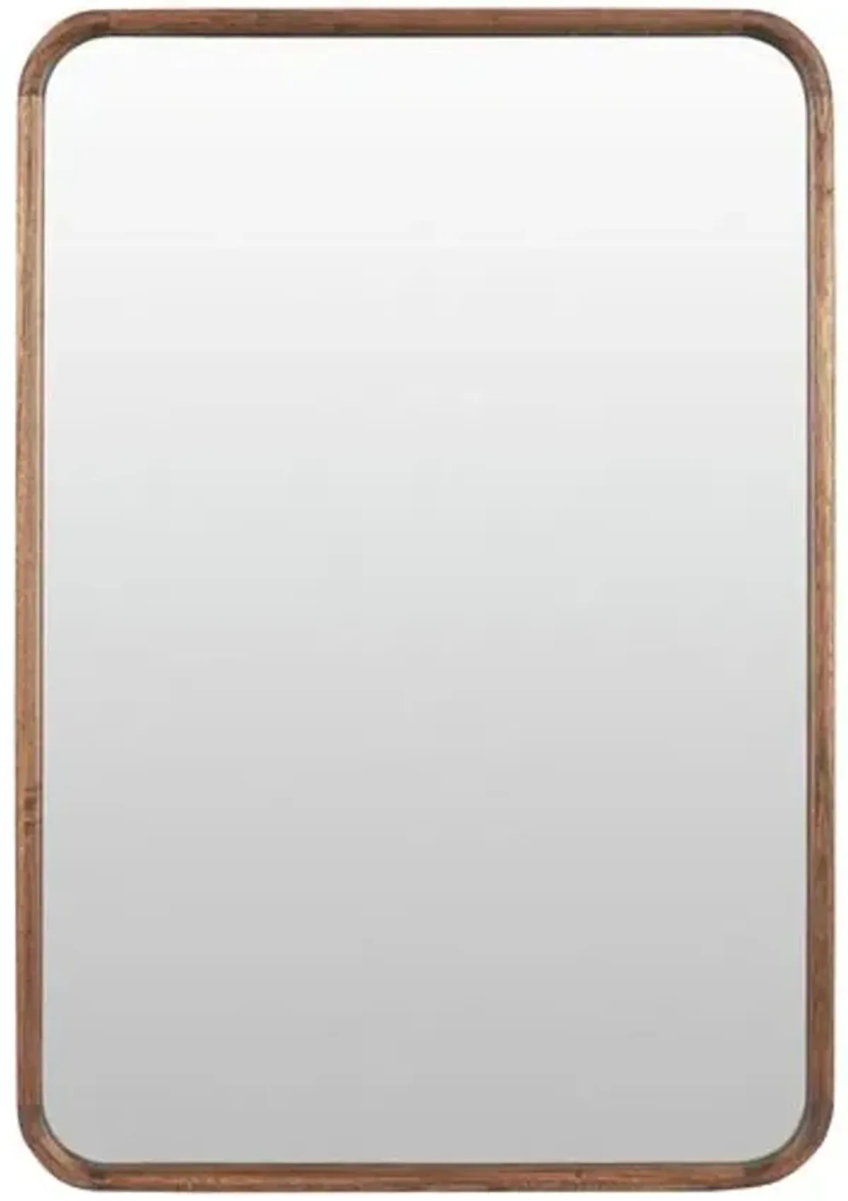 Ella Rectangular Wood Wall Mirror - Brown