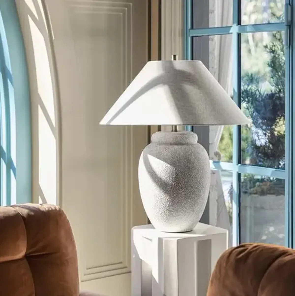 Anna Table Lamp - White Glaze