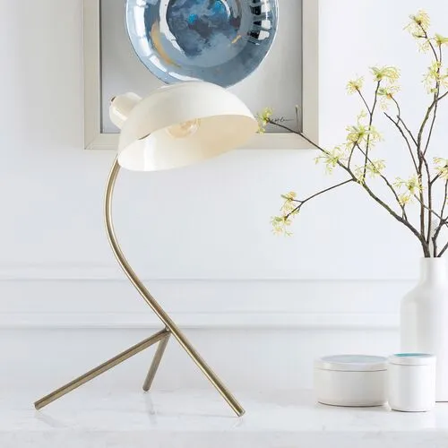 Hattie Task Table Lamp - Brass/Beige - Gold