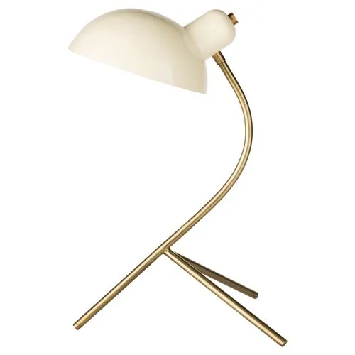 Hattie Task Table Lamp - Brass/Beige - Gold