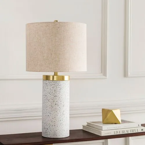 Sera Concrete Table Lamp - Blue Speckle/Natural