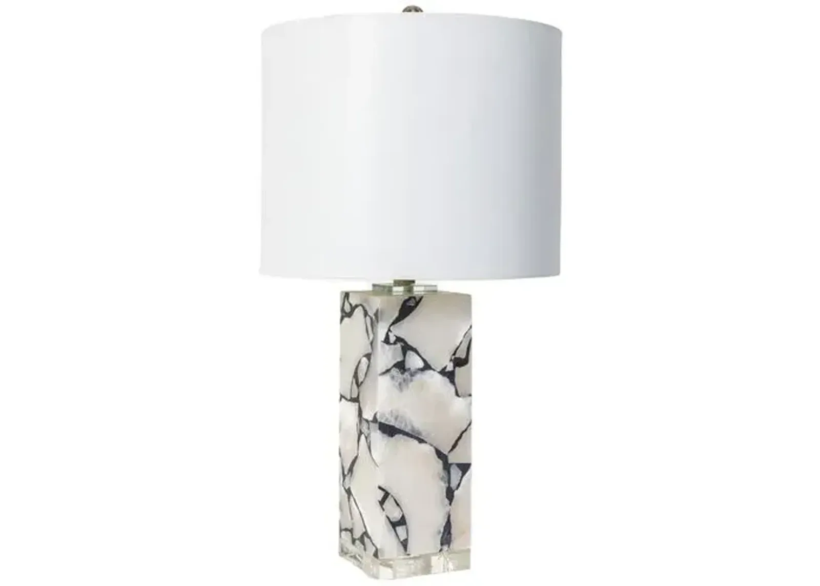 Emi Marble Table Lamp - Black/White