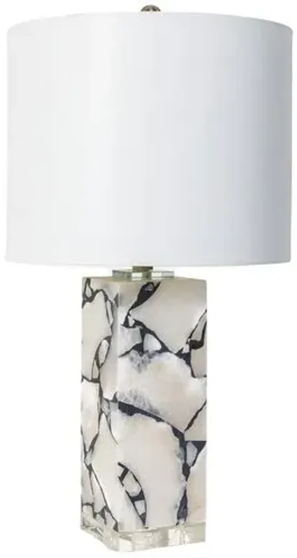 Emi Marble Table Lamp - Black/White