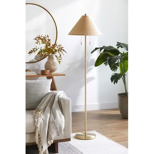 Karlee Floor Lamp - Natural/Gold