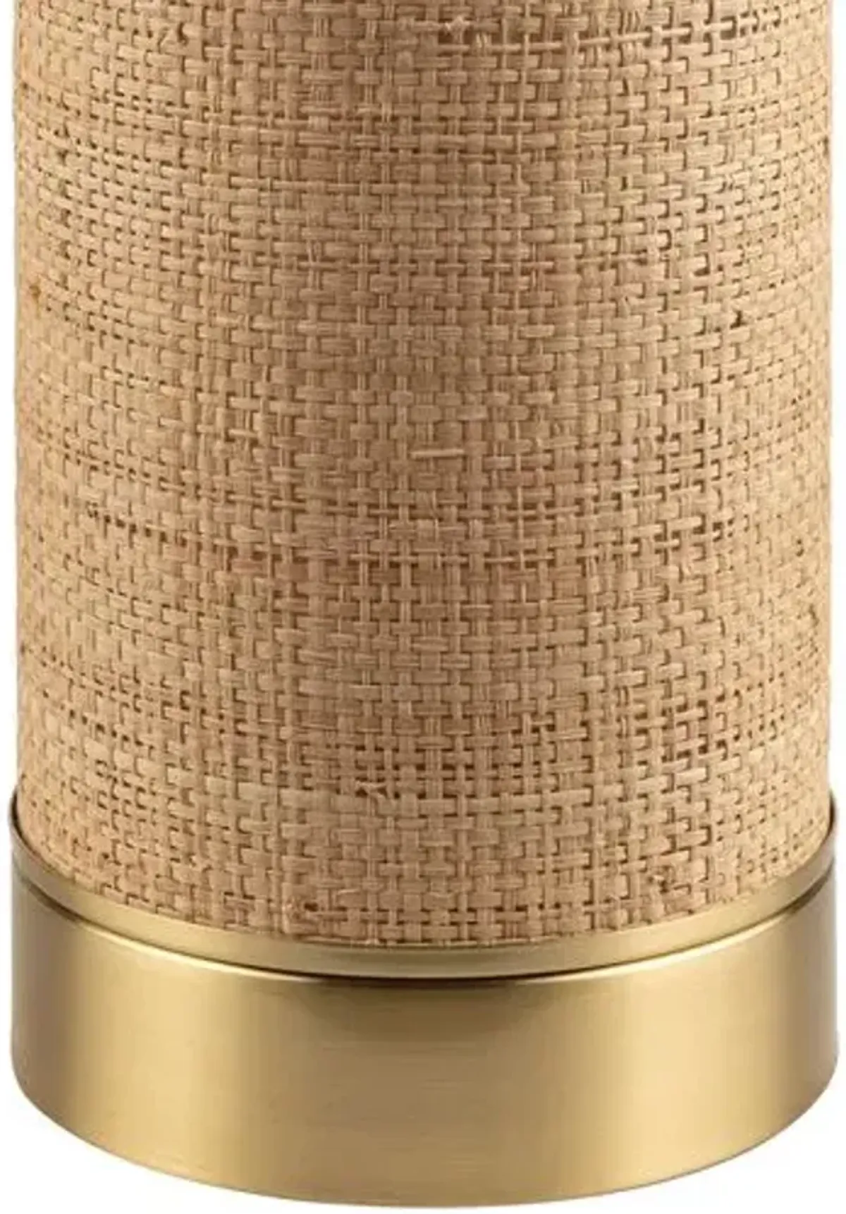 Malka Rattan Table Lamp - Tan/Gold - Multi