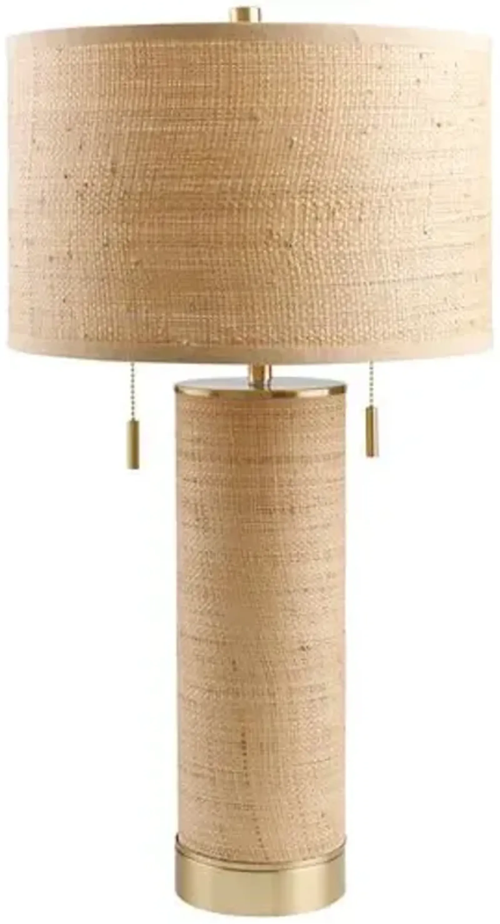 Malka Rattan Table Lamp - Tan/Gold - Multi