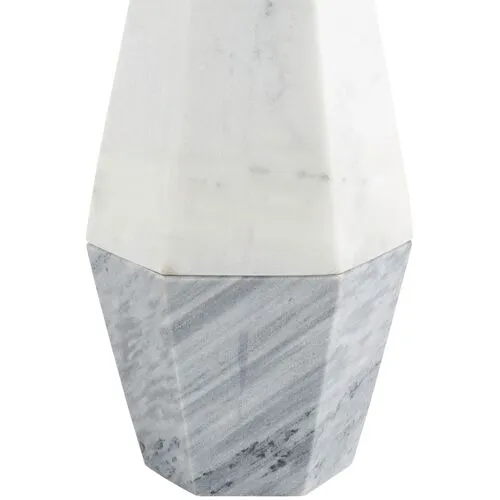 Skyla Marble Table Lamp - Gray/White