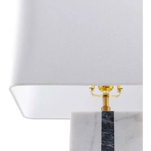 Tenley Marble Table Lamp - Gray/White