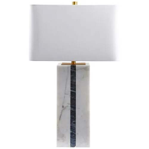 Tenley Marble Table Lamp - Gray/White