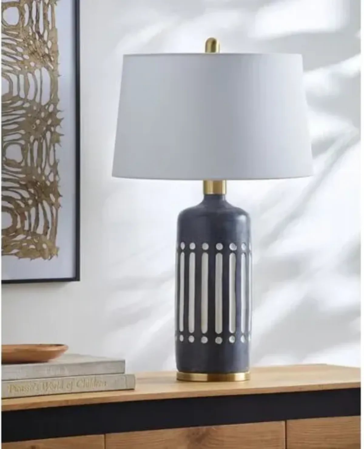 Wren Cement Table Lamp - Gray/White