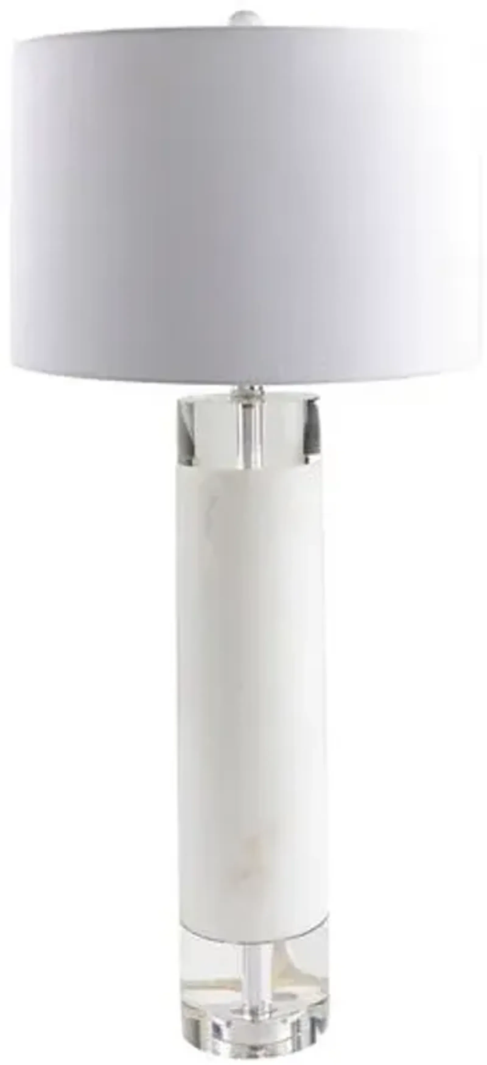 Wynter Marble Table Lamp - White/Clear Crystal