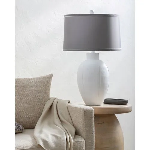 Jules Resin Table Lamp - White/Grey