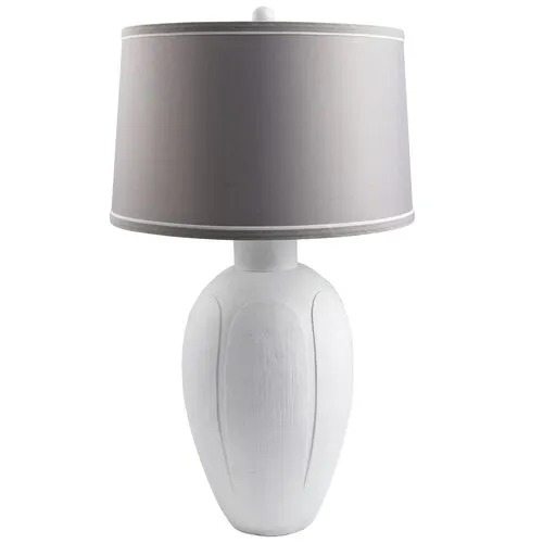 Jules Resin Table Lamp - White/Grey