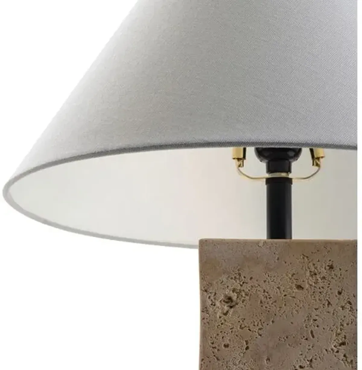 Pax Table Lamp - Natural Travertine - Beige