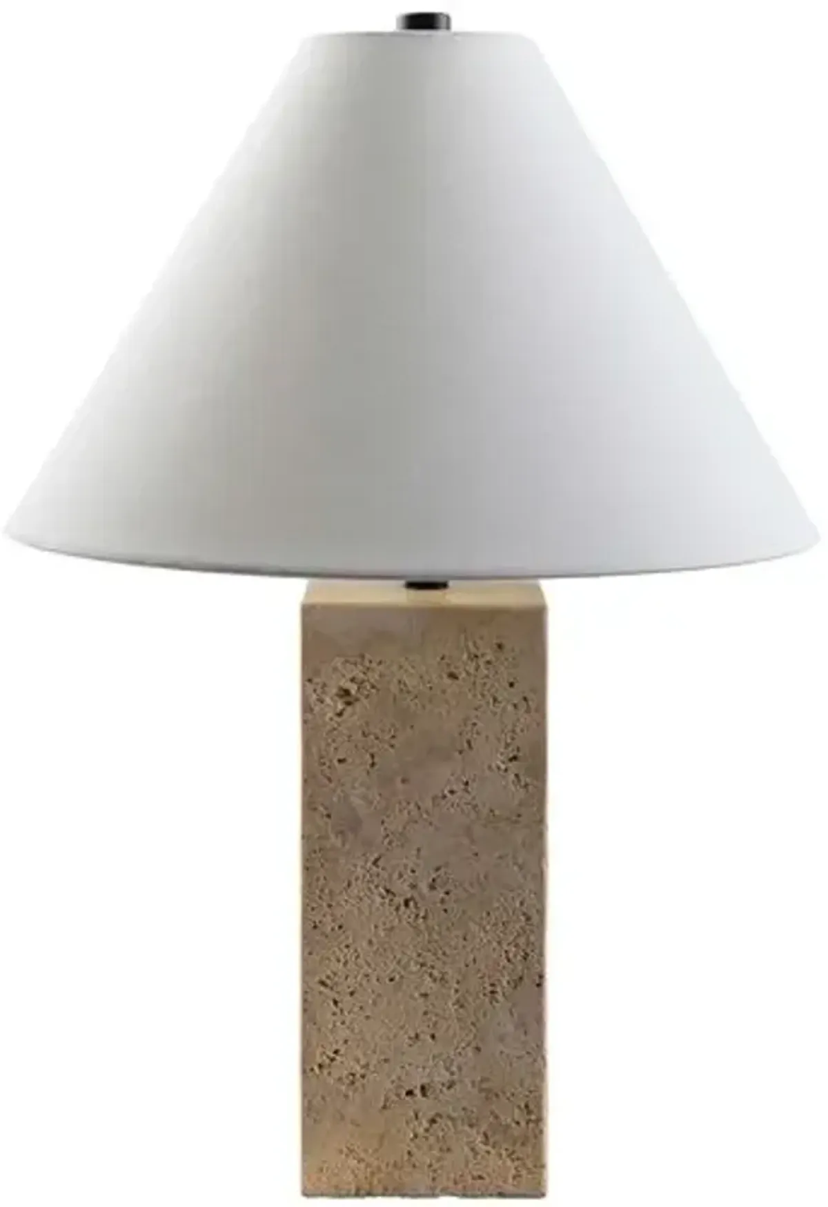 Pax Table Lamp - Natural Travertine - Beige