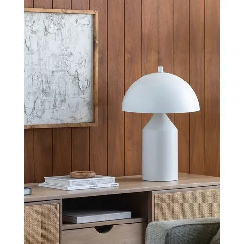 Wells Dome Table Lamp - White