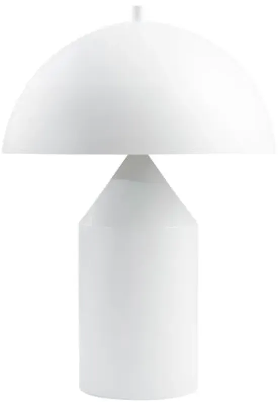 Wells Dome Table Lamp - White