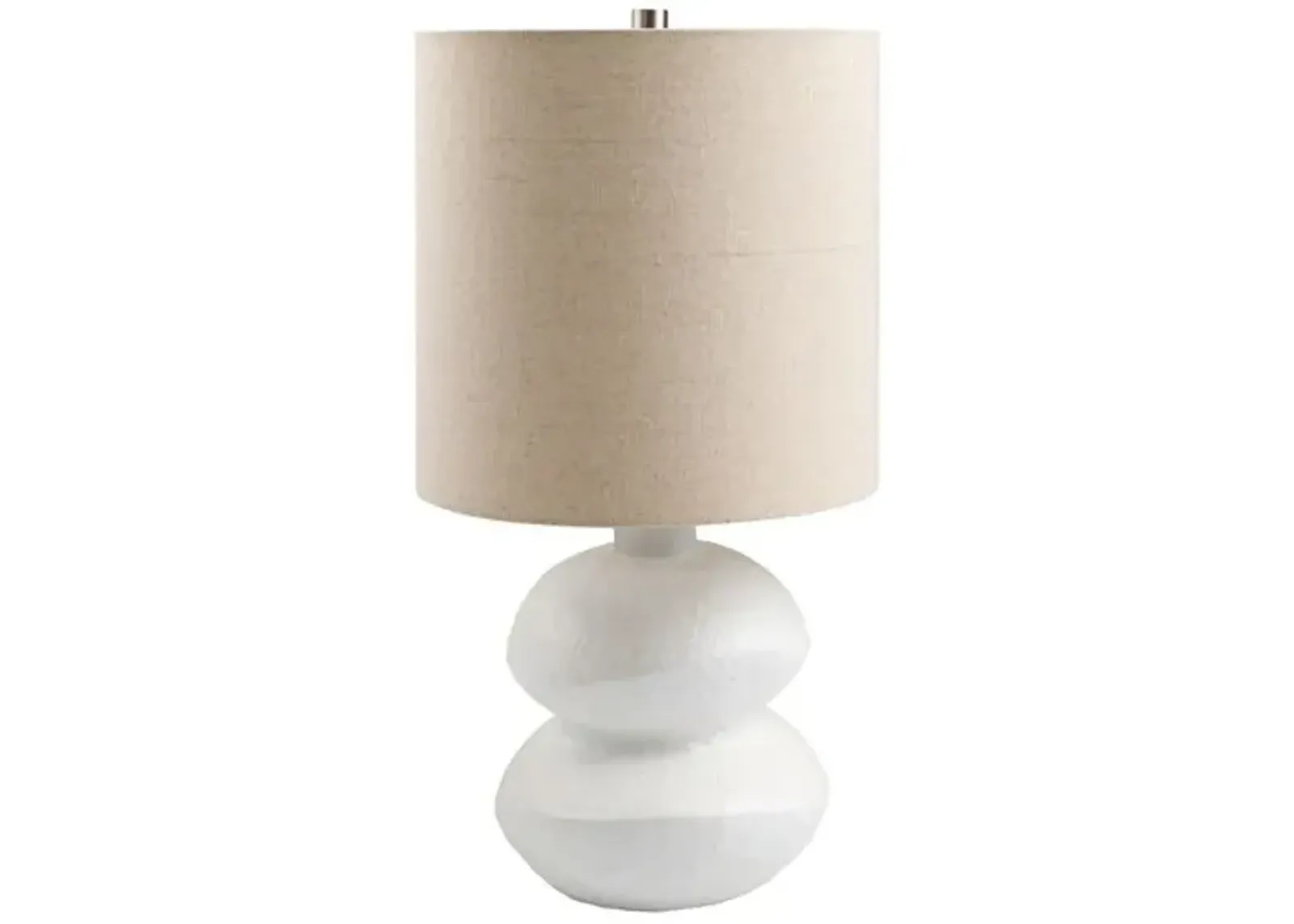 Deja Ceramic Accent Table Lamp - White/Wheat - 20Hx10Wx10D in