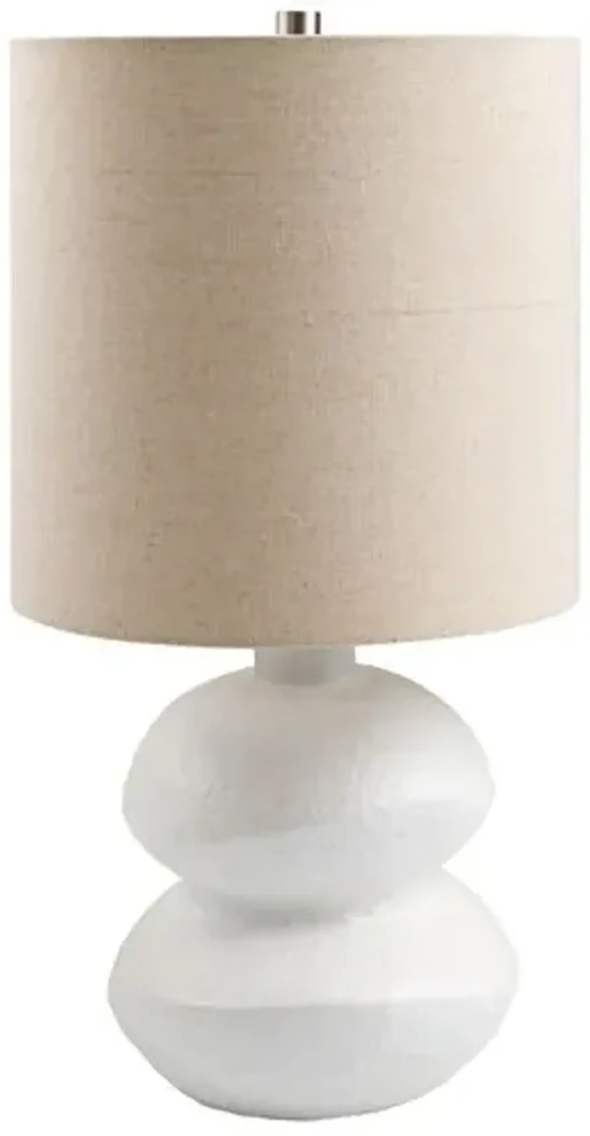 Deja Ceramic Accent Table Lamp - White/Wheat - 20Hx10Wx10D in