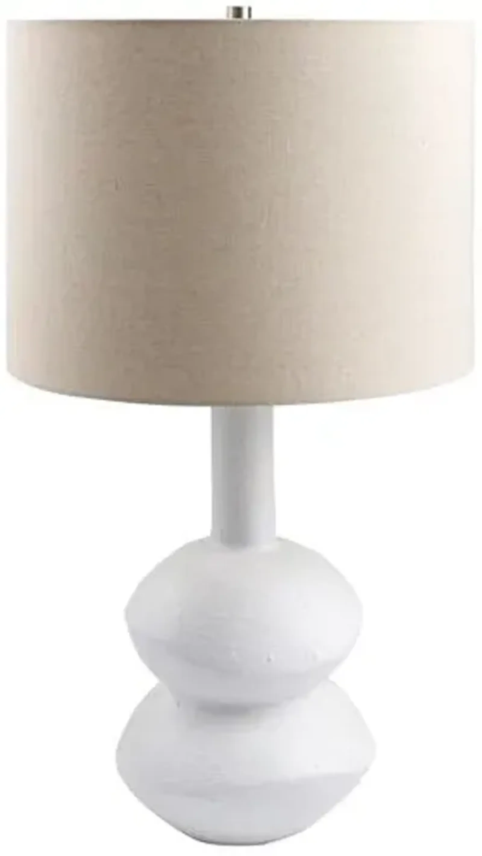 Emery Ceramic Table Lamp - White/Wheat