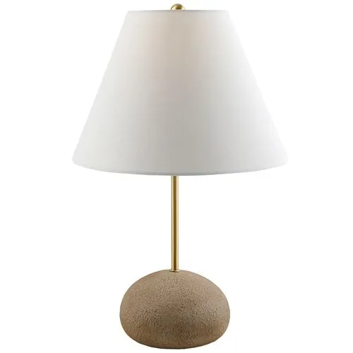 Paula Cement Accent Table Lamp - Brass Antiqued - Brown - 31Hx13Wx13D in