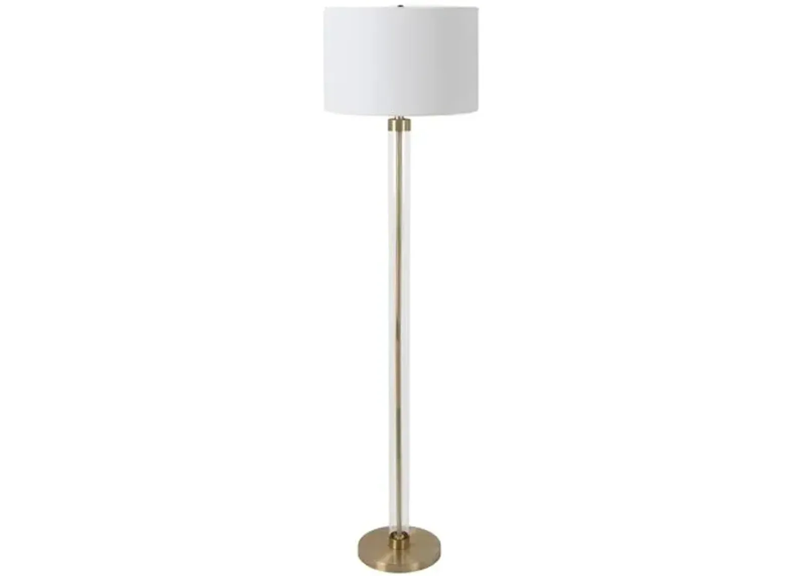 Jordy Glass Floor Lamp - Clear/Brass