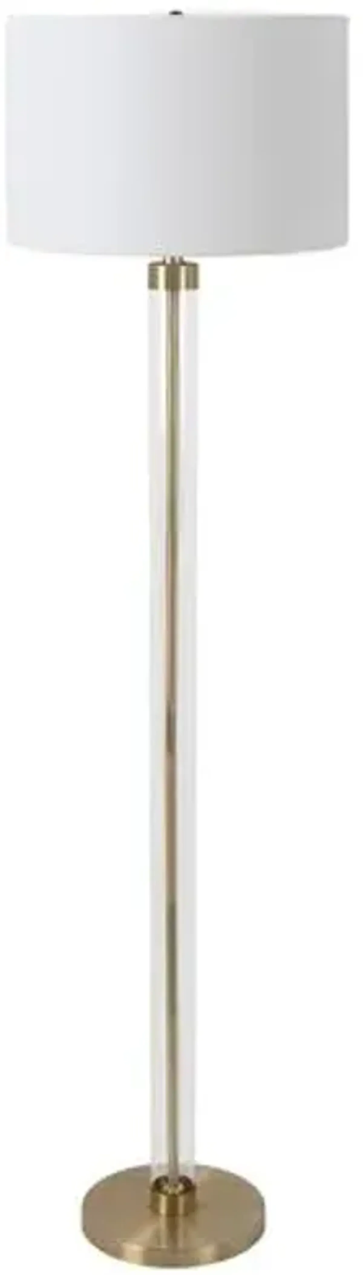 Jordy Glass Floor Lamp - Clear/Brass