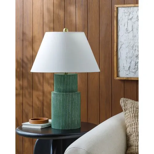 Shepard Painted Resin Table Lamp - Green