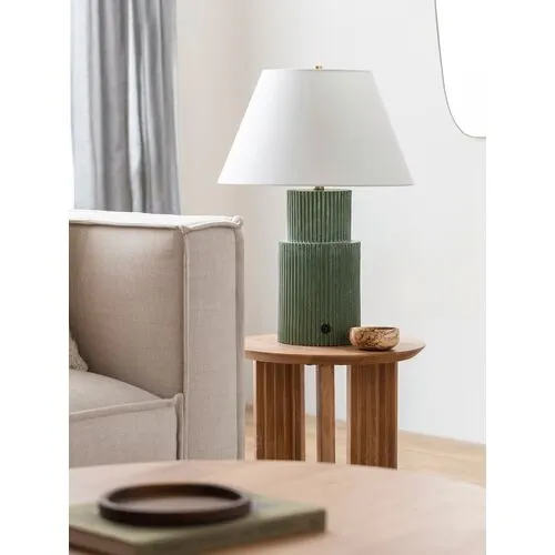 Shepard Painted Resin Table Lamp - Green