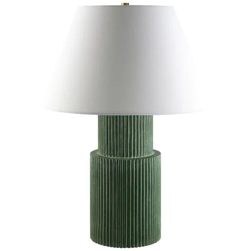 Shepard Painted Resin Table Lamp - Green