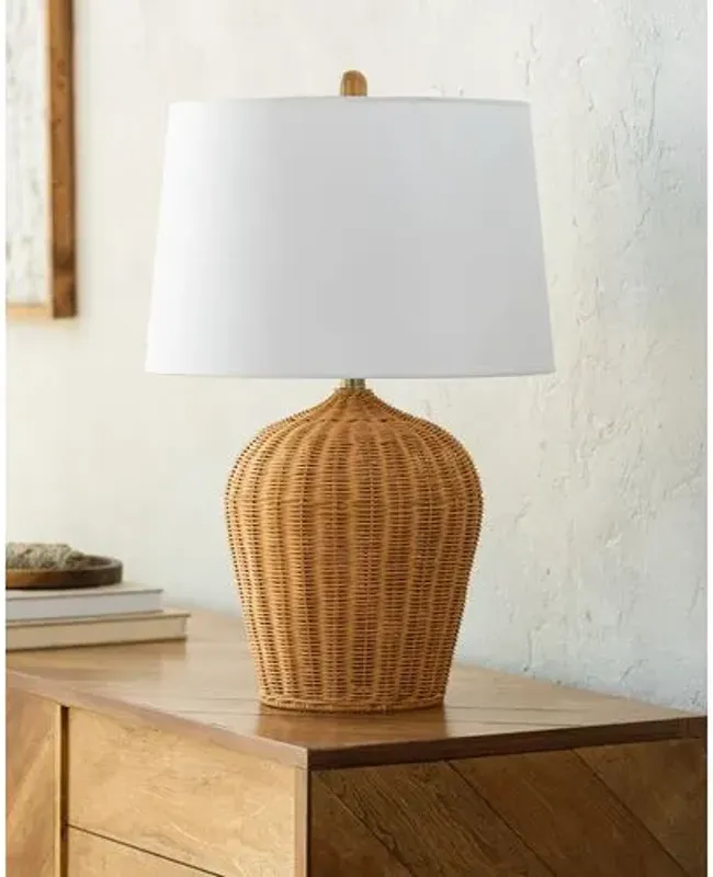 Kingston Rattan Table Lamp - Natural - Brown