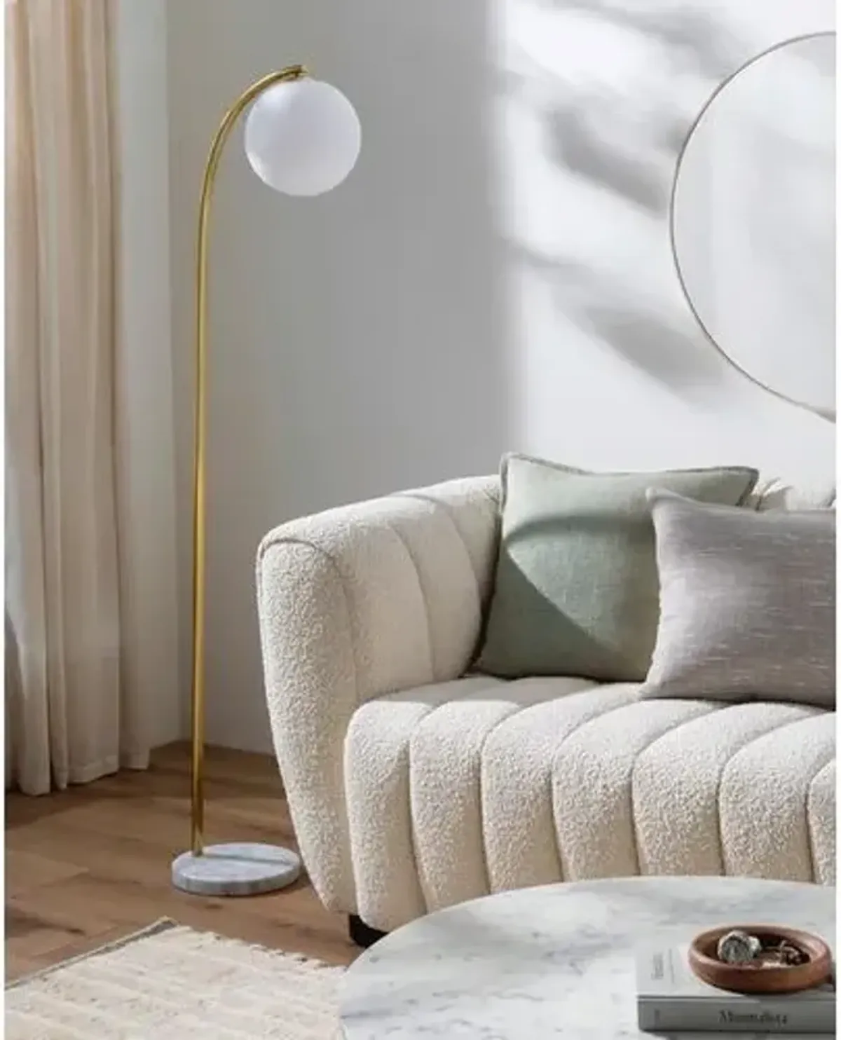 Nuvo Globe Floor Lamp - Gold