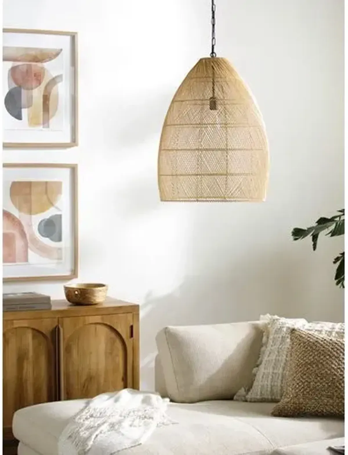 Kingston Rattan Pendant - Beige