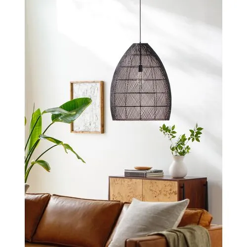 Kingston Rattan Pendant - Black