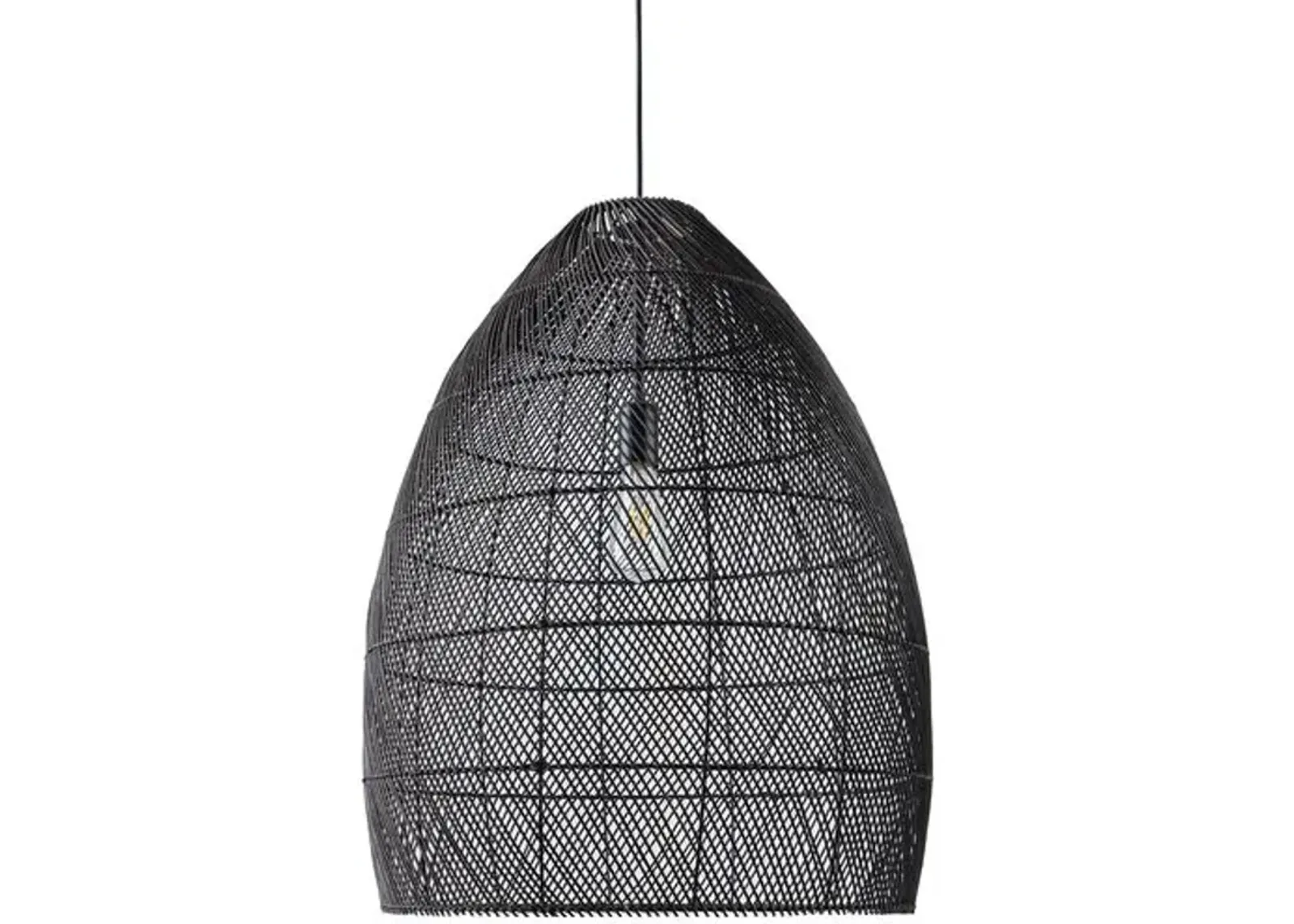 Kingston Rattan Pendant - Black