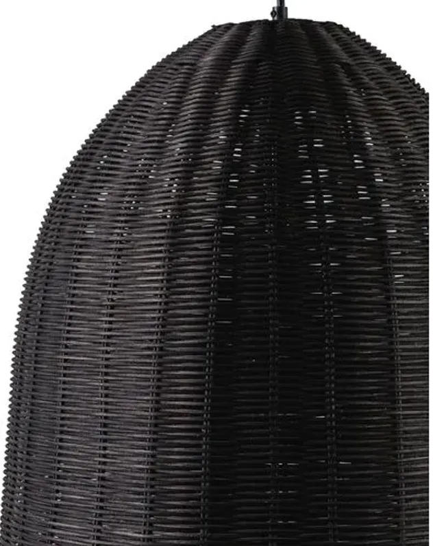 Brixley Rattan Dome Pendant - Black