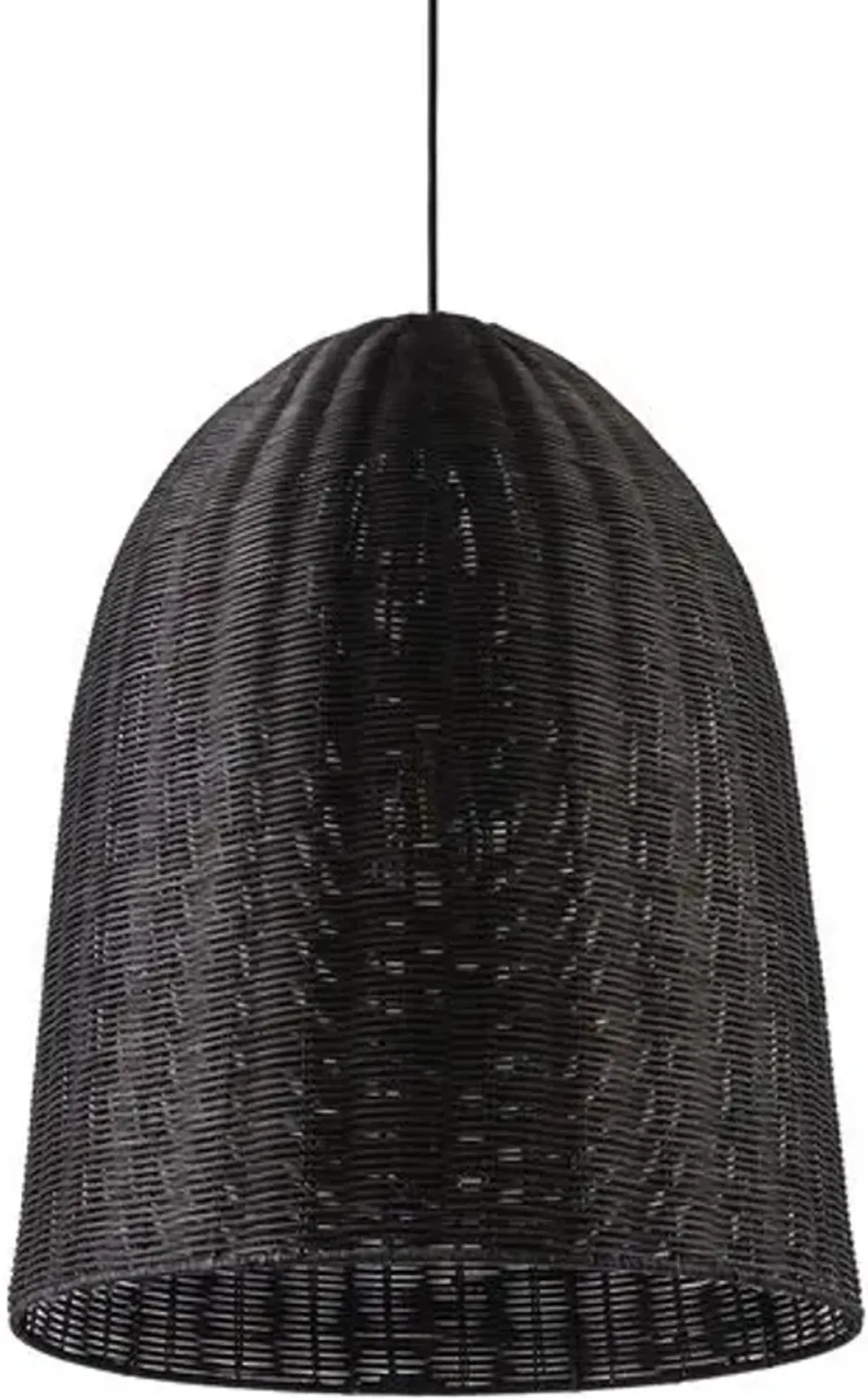 Brixley Rattan Dome Pendant - Black