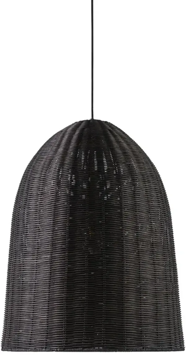 Brixley Rattan Dome Pendant - Black