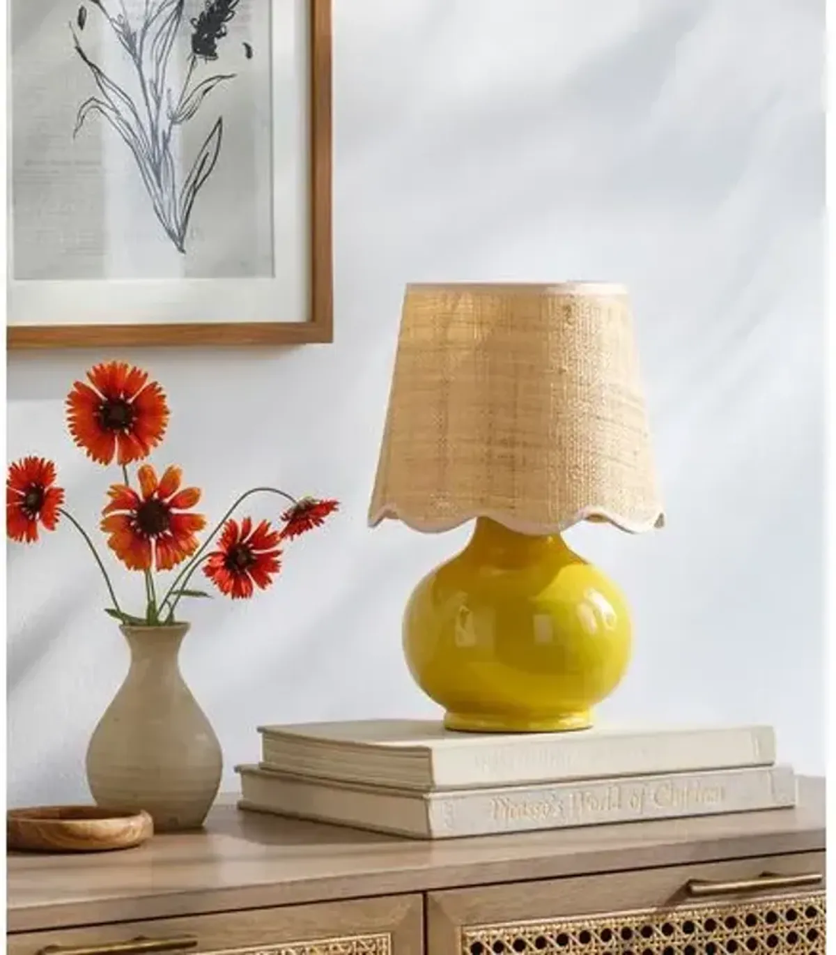 Gigi Accent Table Lamp - Yellow - 13Hx8Wx8D in