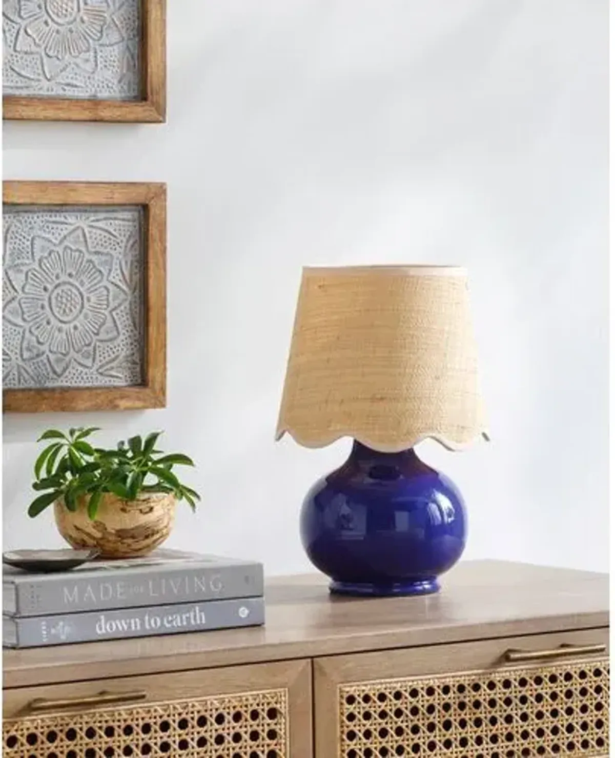 Gigi Accent Table Lamp - Blue - 13Hx8Wx8D in