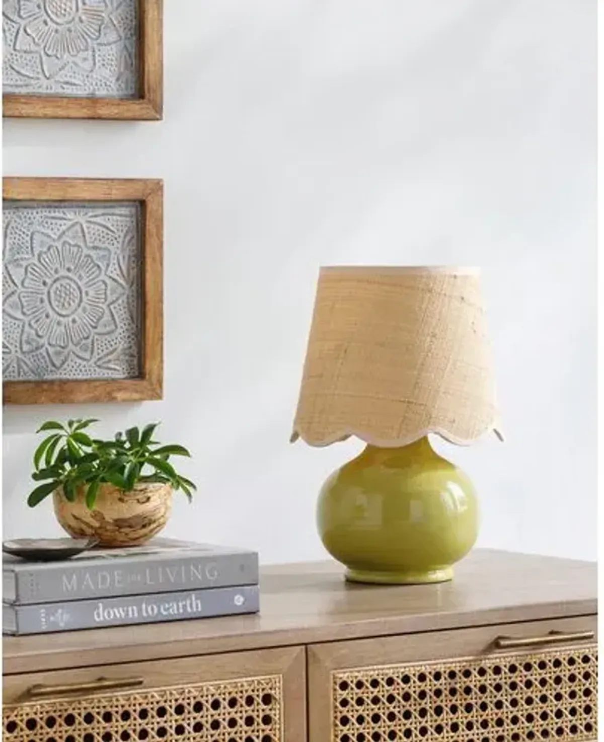 Gigi Accent Table Lamp - Green - 13Hx8Wx8D in