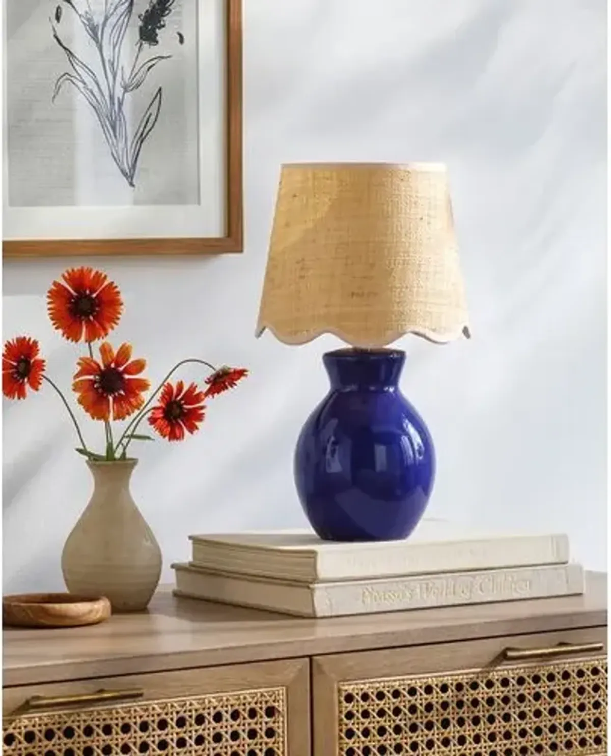 Gigi Accent Table Lamp - Blue - 15Hx8Wx8D in