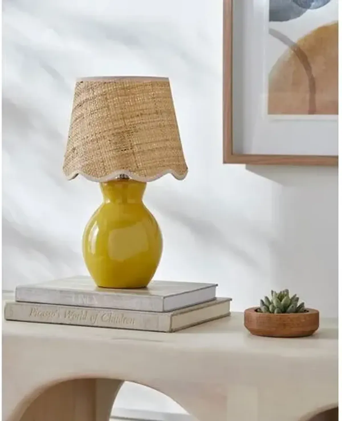 Gigi Accent Table Lamp - Yellow - 15Hx8Wx8D in