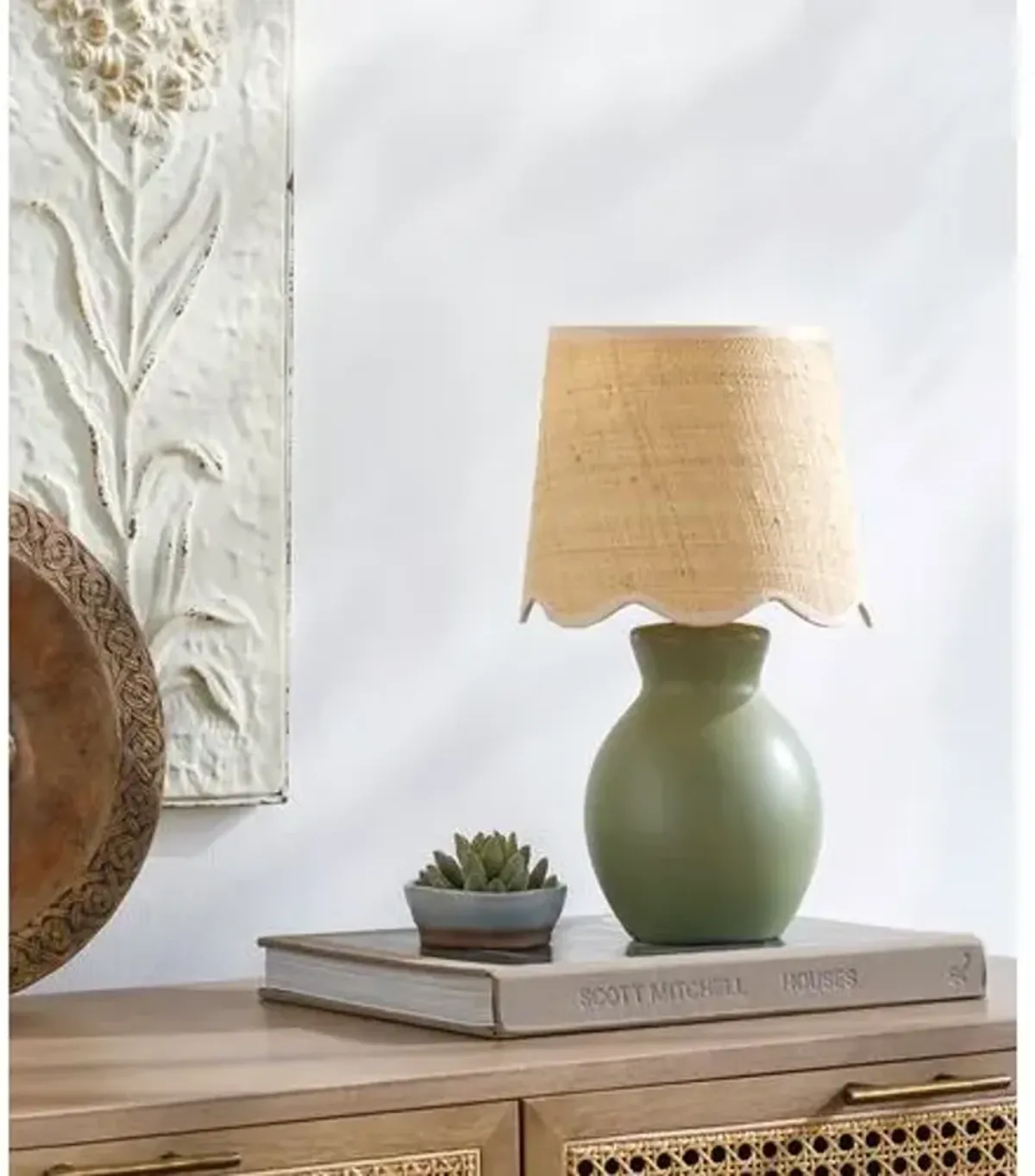 Gigi Accent Table Lamp - Green - 15Hx8Wx8D in