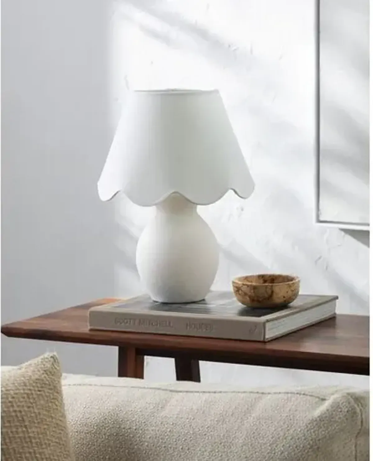 Karla Scallop Shade Table Lamp - White