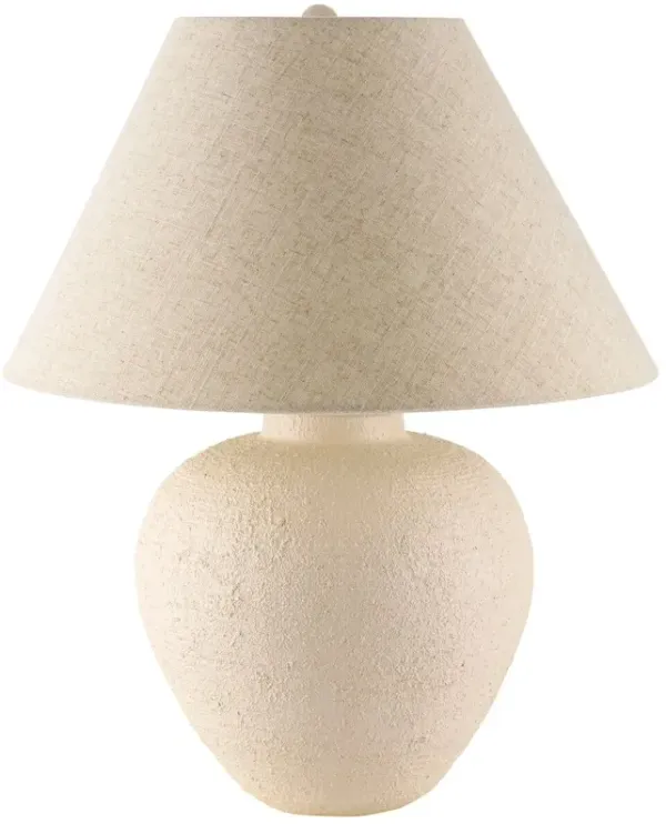 Sofie Resin Table Lamp - Ivory/Wheat - White