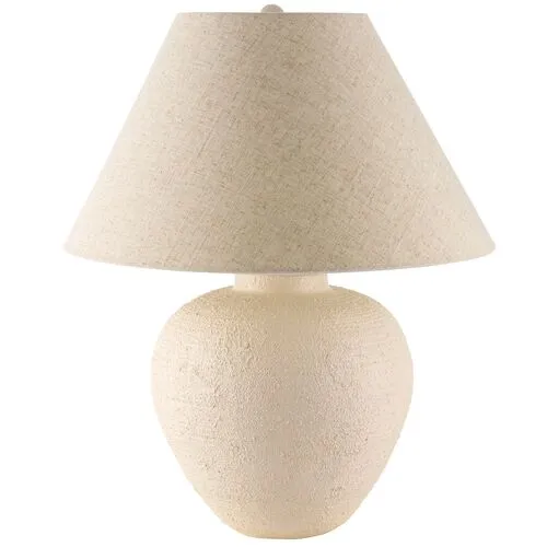 Sofie Resin Table Lamp - Ivory/Wheat - White